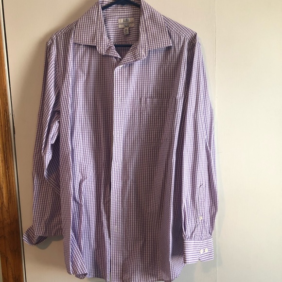 Purple Checker Croft & Barrow Dress Shirt - Picture 1 of 3